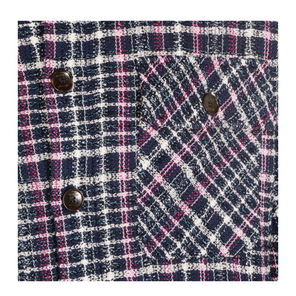 Check Motif Knitted Jacket Multicolor - Image 5