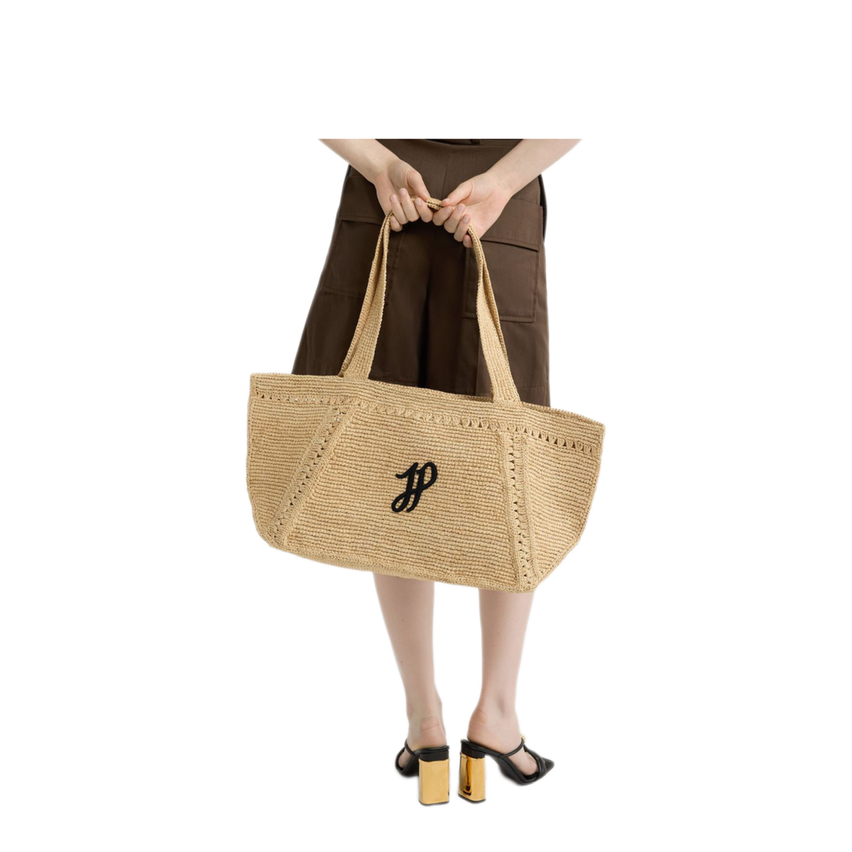 Trapeze GM Raffia Tote Bag - Vanilla - Image 2