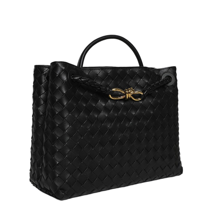 Andiamo Medium Leather Handbags - Black - Image 2