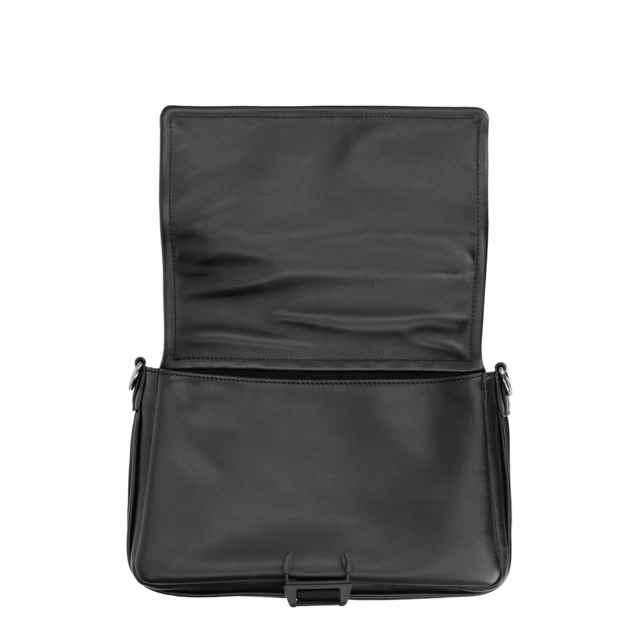 Flux Messenger Leather Crossbody Bag - Black - Image 3