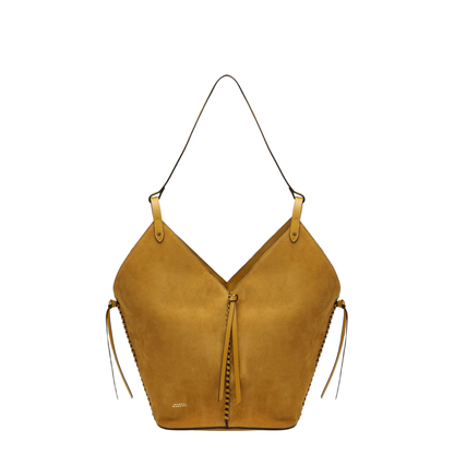 Tampa Suede Leather Tote - Saffron - Image 1