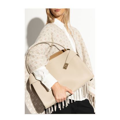 Hug Soft Medium Calfskin Shoulder Bag - Stone - Image 2