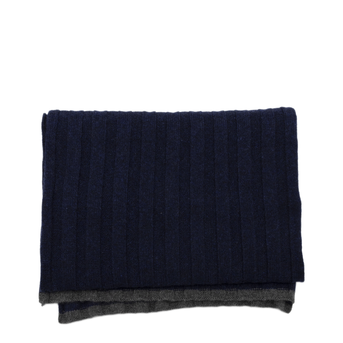 Cashmere Ribbed Scarf - Blue - Image 3