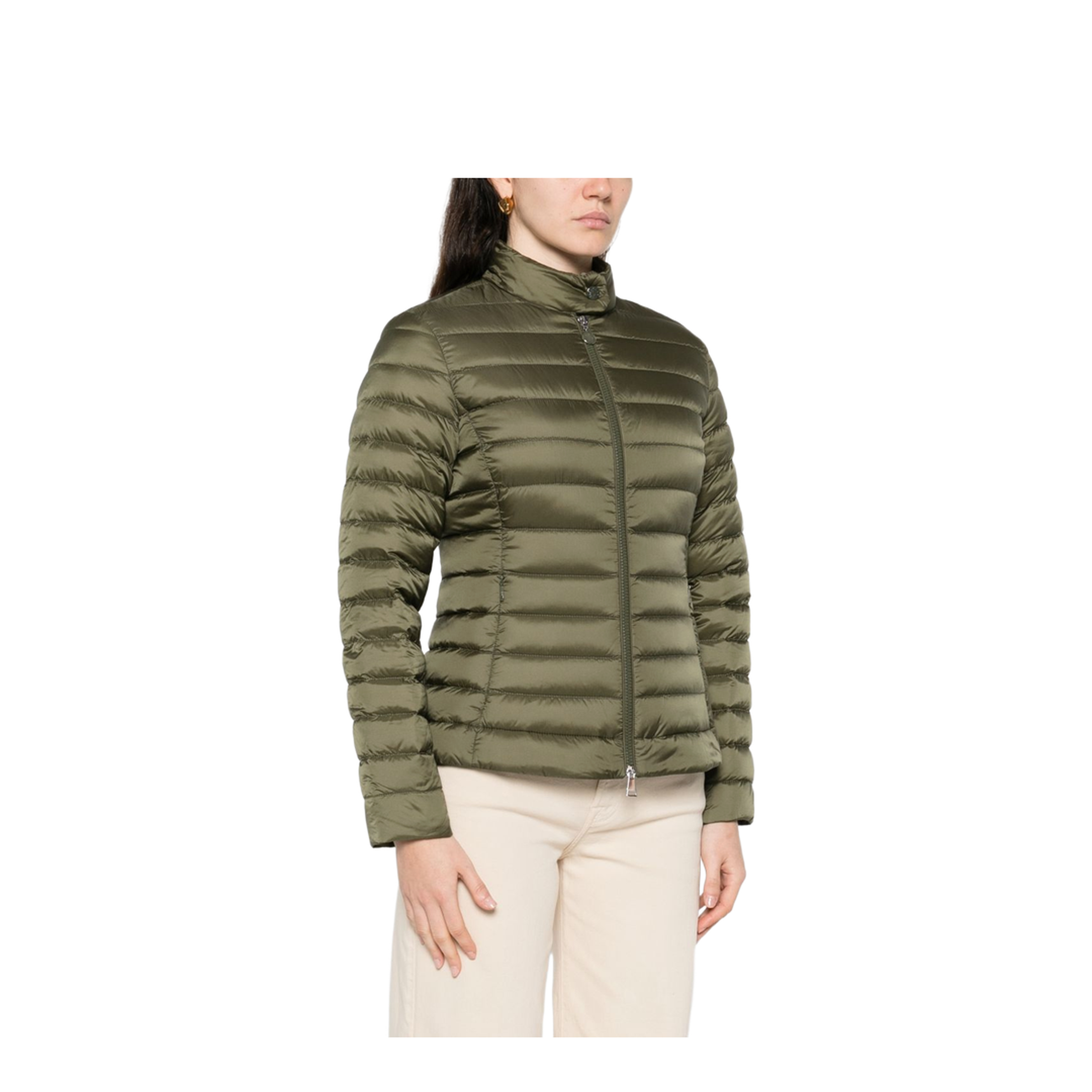 Olive Green Nylon Genet Down Jacket - Image 3