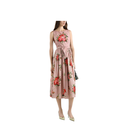 Rose Bouquet-Print Cotton Dress - Image 2