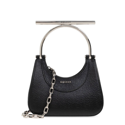 Mini Cross-Bar Shoulder Bag Leather Black - Image 3