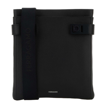 Black Leather Crossbody Bag - Image 1