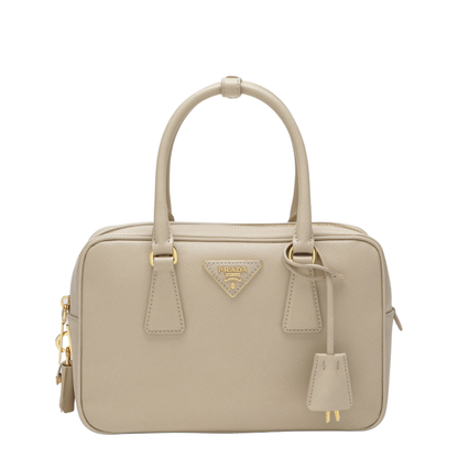 Bauletto Saffiano Leather Top-Handle Bag - Travertine Stone - Image 1