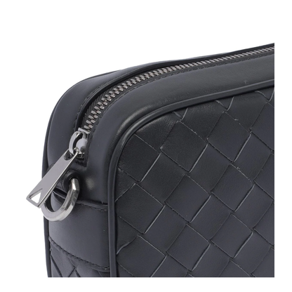 Intrecciato Mini Leather Crossbody Bags - Gray - Image 4