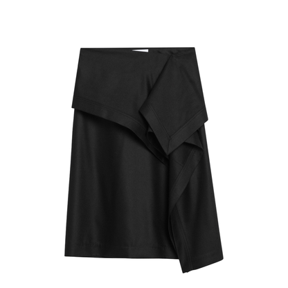 Asymmetric Black Skirt with Basque - Image 1