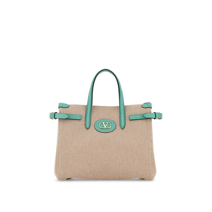 Two-Tone Canvas Antibes Handbag - Image 1