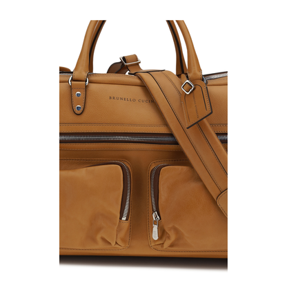 Leather Trolley Travel Bag - Image 4