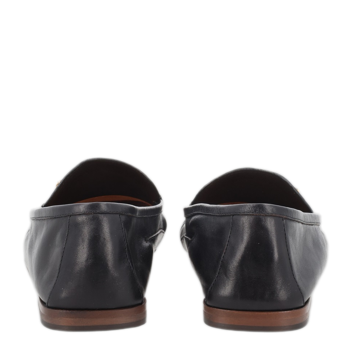 Loafers With Metal Detail On The Front Black-Gold - Image 2