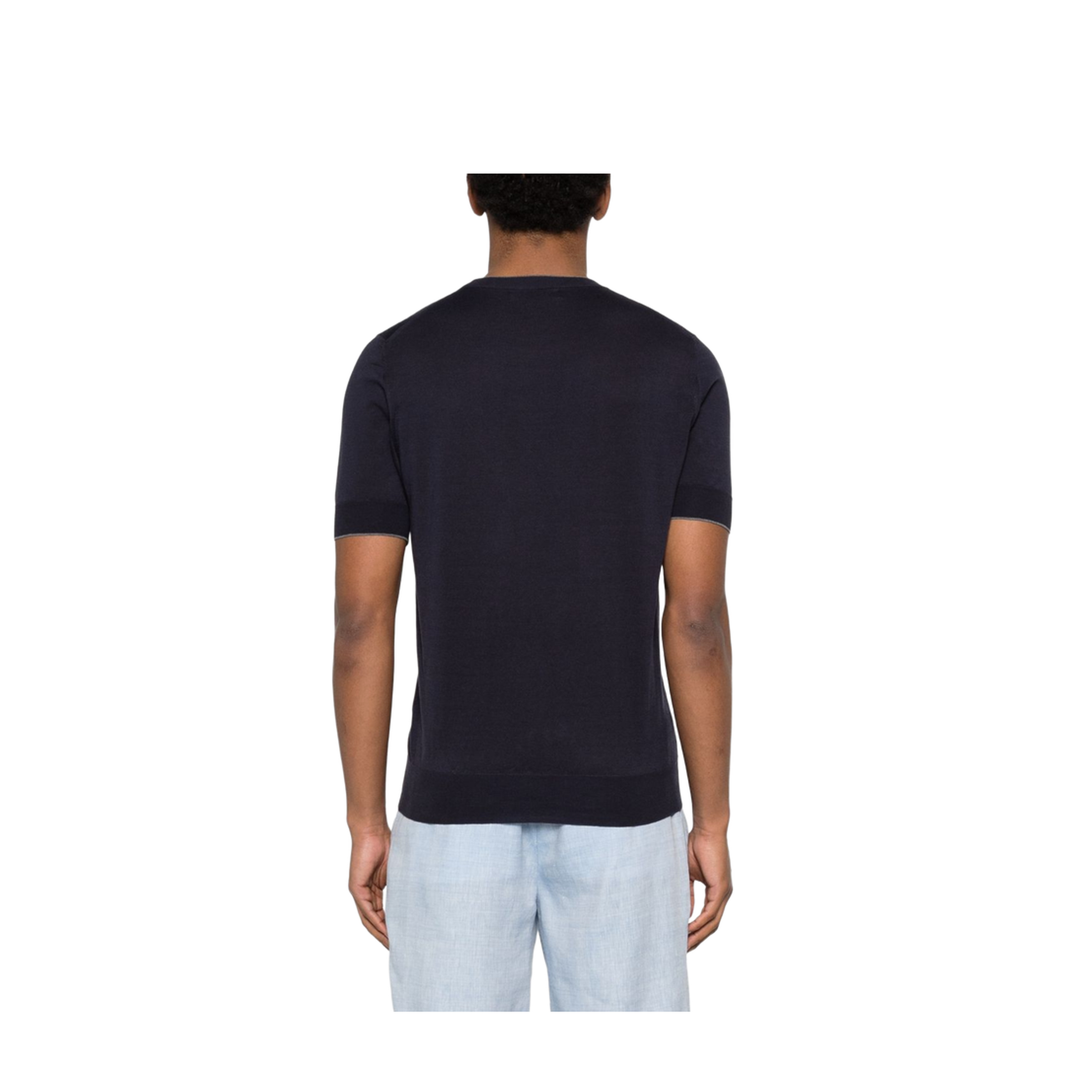Knitted T-Shirt Blue - Image 3