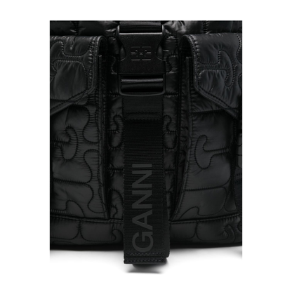 Re-Tech Quilted Nylon Backpack - Black - Image 5