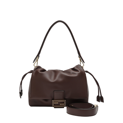 Mamma Baguette Medium Leather Shoulder Bag - Brown - Image 1