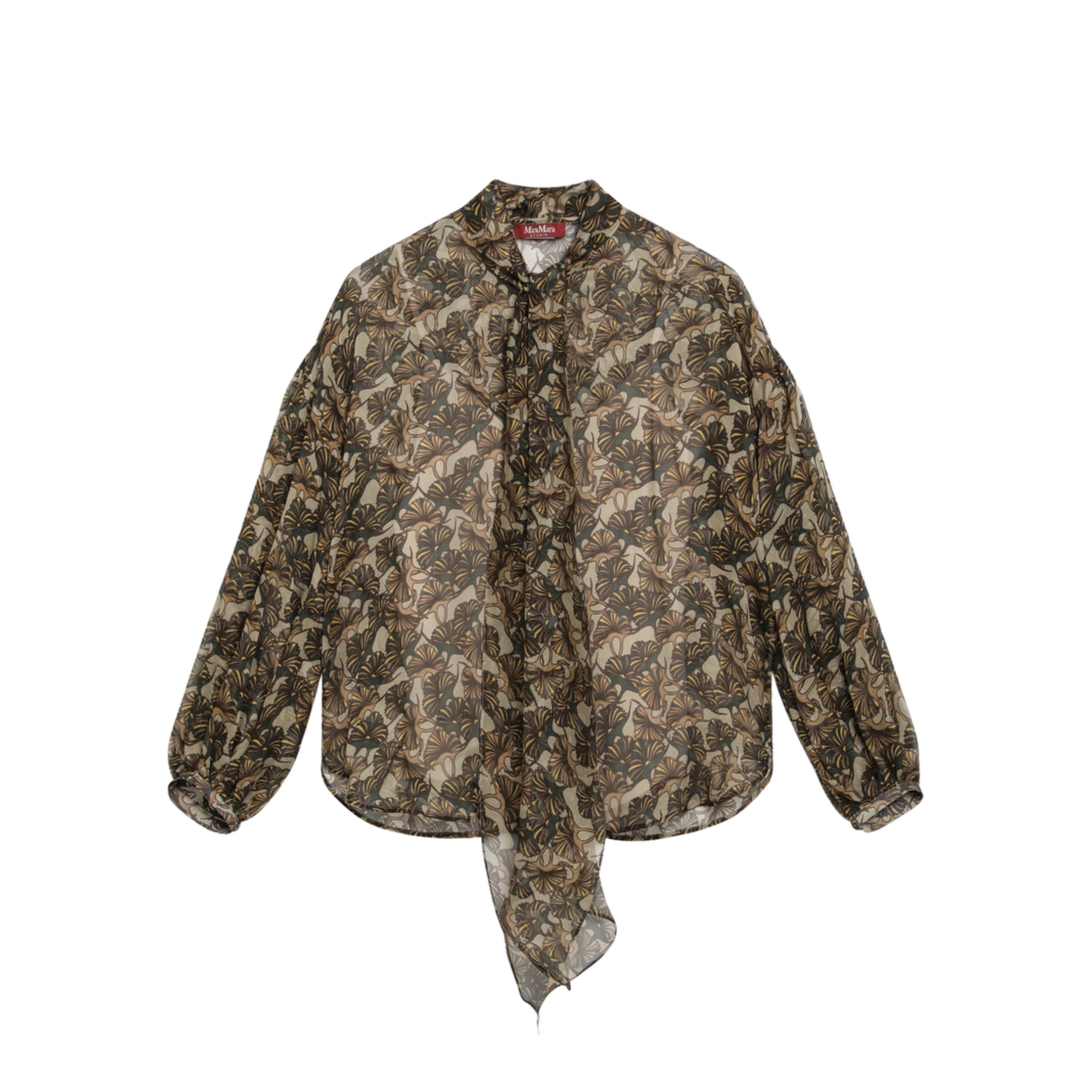 Printed Silk Chiffon Blouse - Image 1