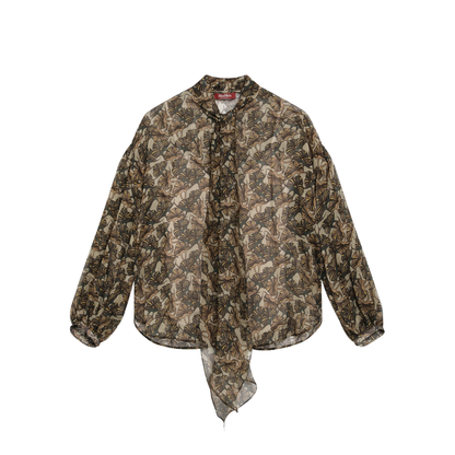 Printed Silk Chiffon Blouse - Image 1