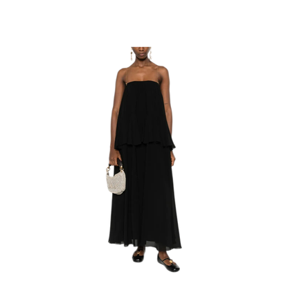 Sleeveless Long Dress In Silk Georgette - Image 3