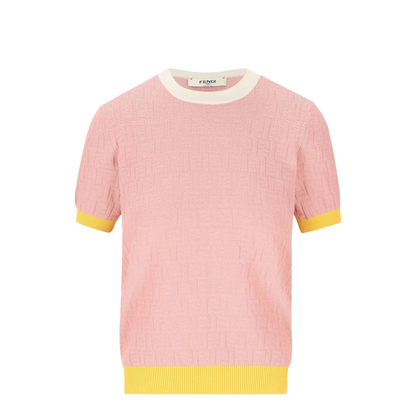 Pink Polo T-Shirt with Jacquard - Image 1