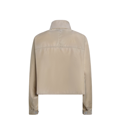 Short Re-Nylon Raincoat In Camel - Image 2