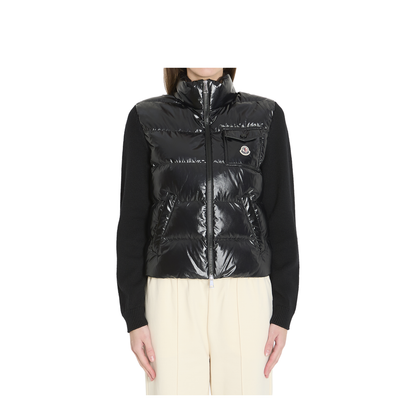 Padded Zip-Up Wool Cardigan - Image 1