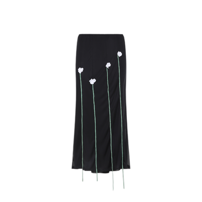 Midi Skirt Flower Details - Image 3