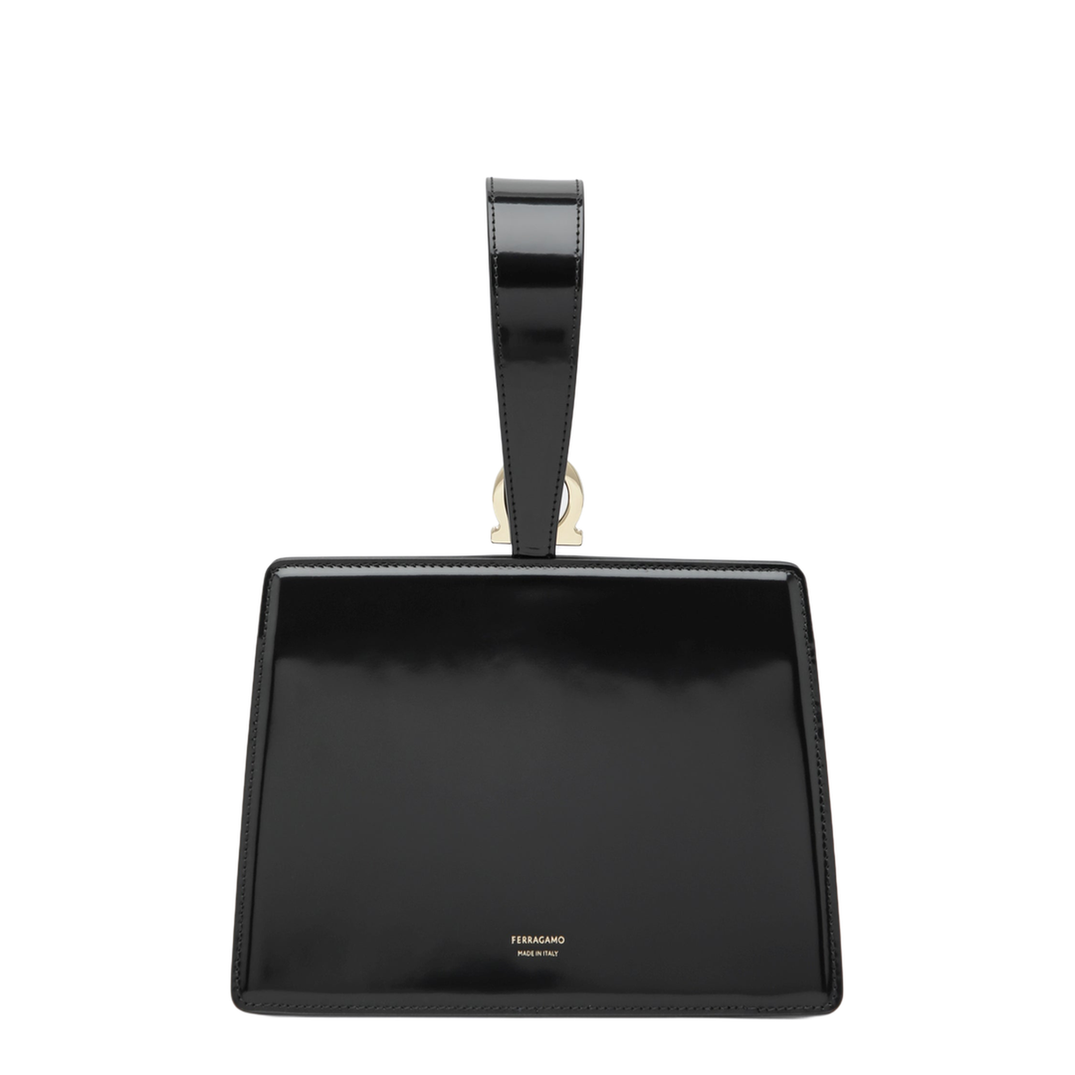 Double Gancini Mini Leather Clutch - Nero - Image 2