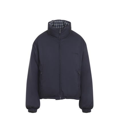 Reversible Checked Down Jacket - Image 5