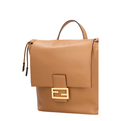 Leather Backpack Beige - Image 3