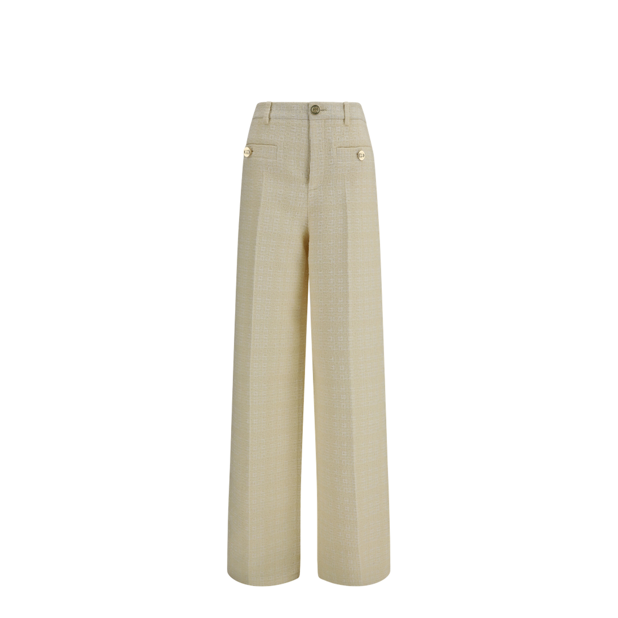 Cotton Tweed Check Pants - Image 1