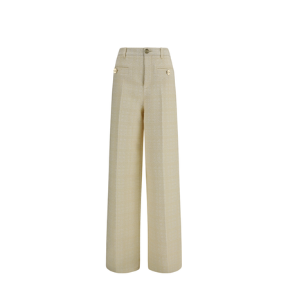 Cotton Tweed Check Pants - Image 1
