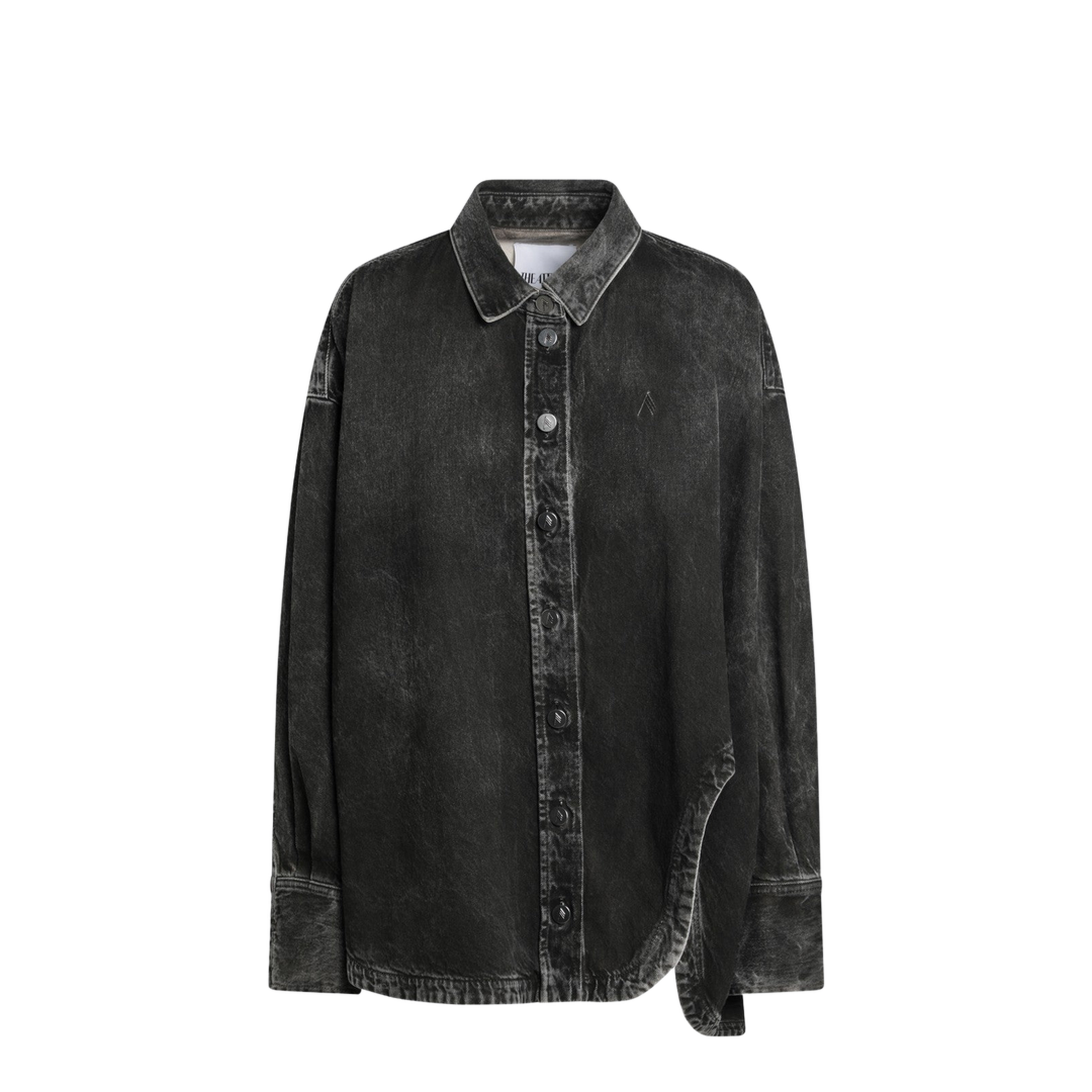 Black Washed Denim Shirt - Image 1