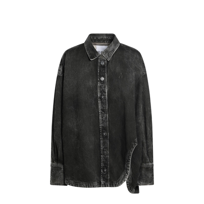 Black Washed Denim Shirt - Image 1