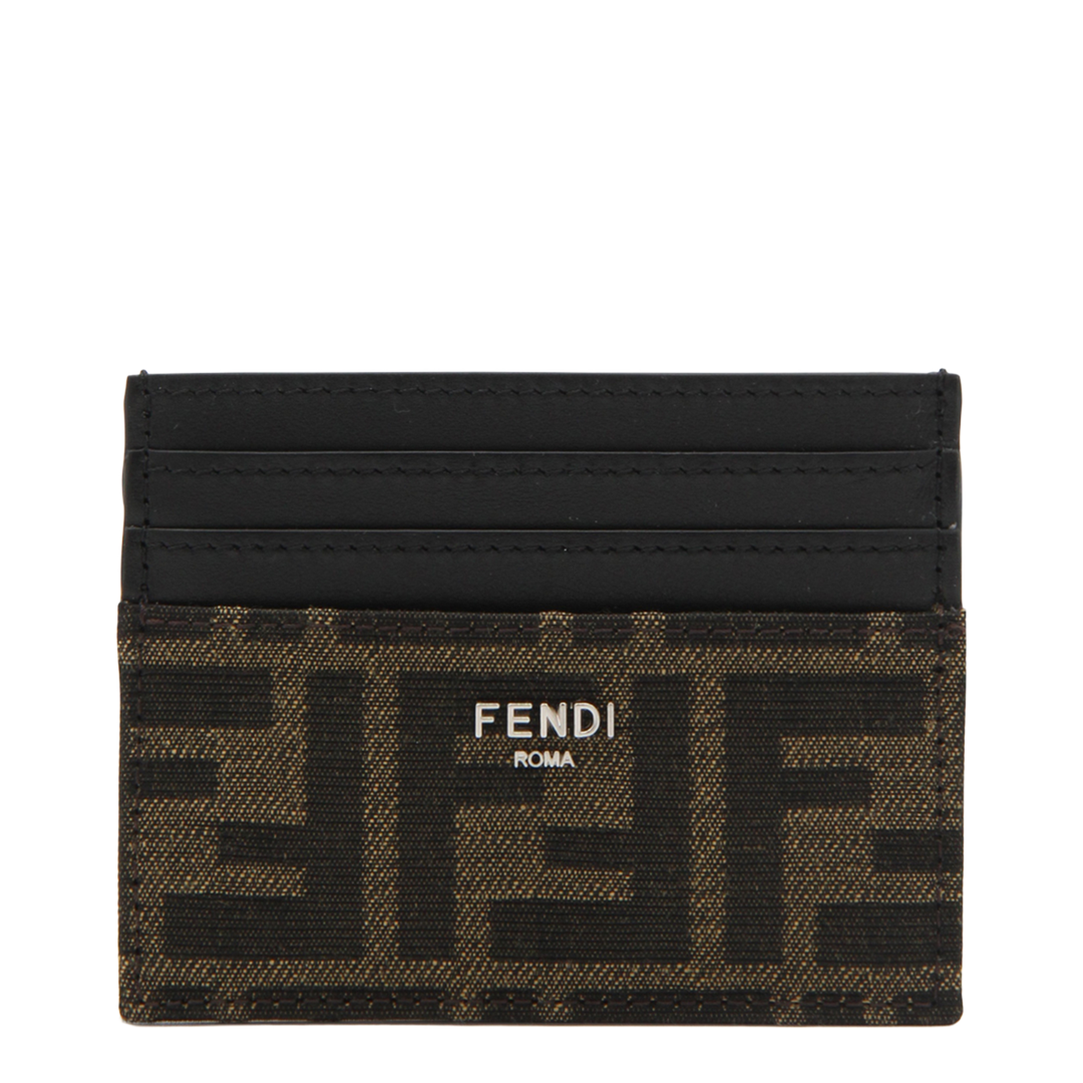 FF Jacquard Card Holder Leather Brown - Image 1