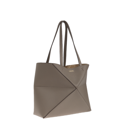 Puzzle Medium Horizontal Calfskin Tote - Taupe - Image 4
