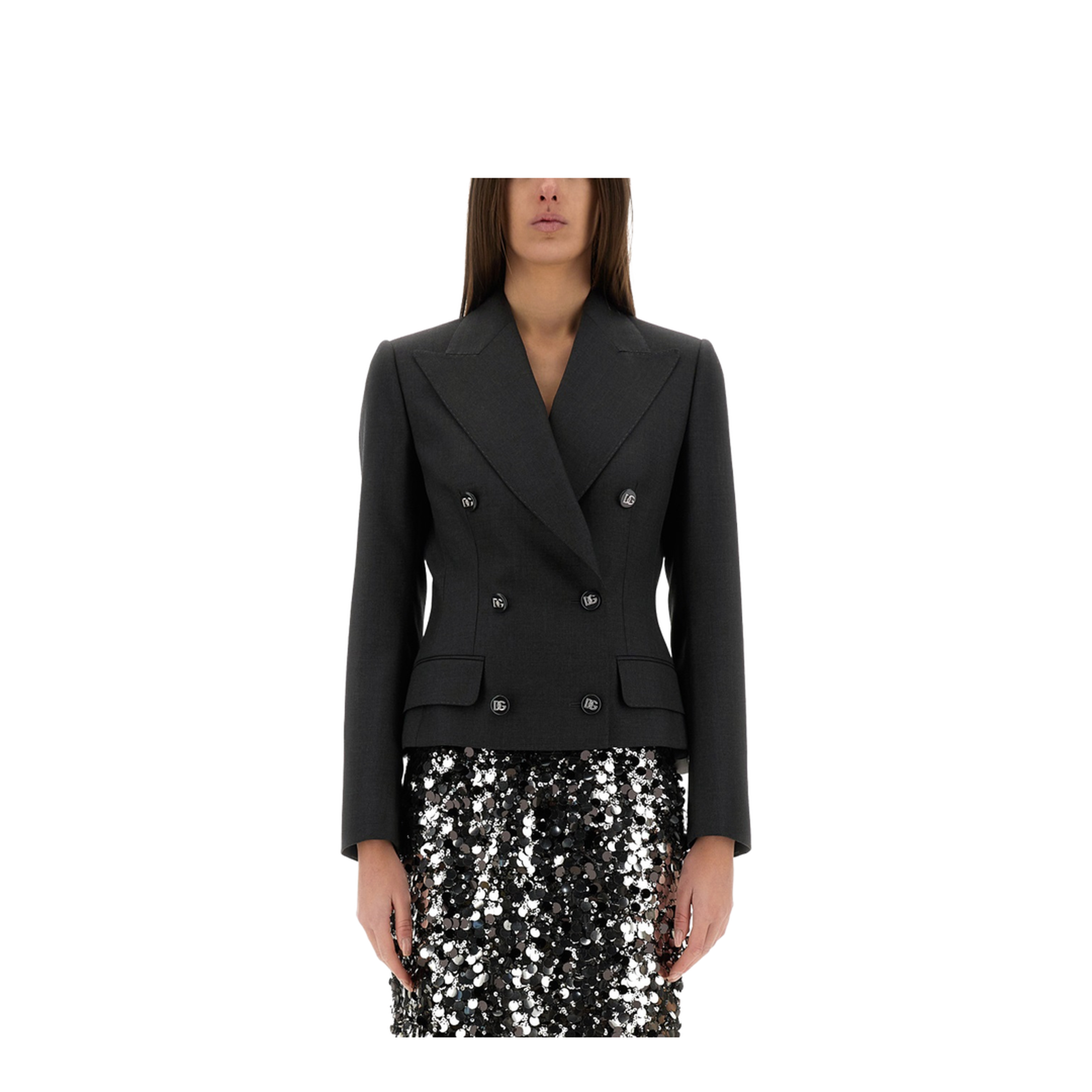 Double-Breasted Jacket with Logo Buttons - Image 1