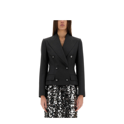 Double-Breasted Jacket with Logo Buttons - Image 1