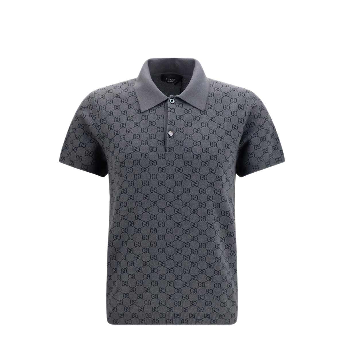 Gg Jacquard Wool And Silk Polo Shirt - Image 1