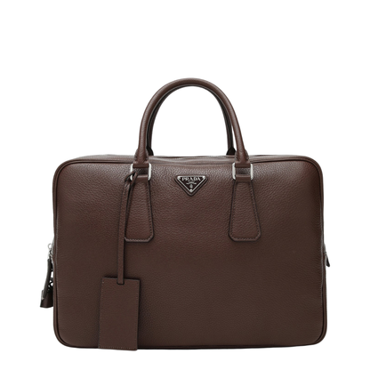 Medium Calf Leather Briefcase - Sienna - Image 1