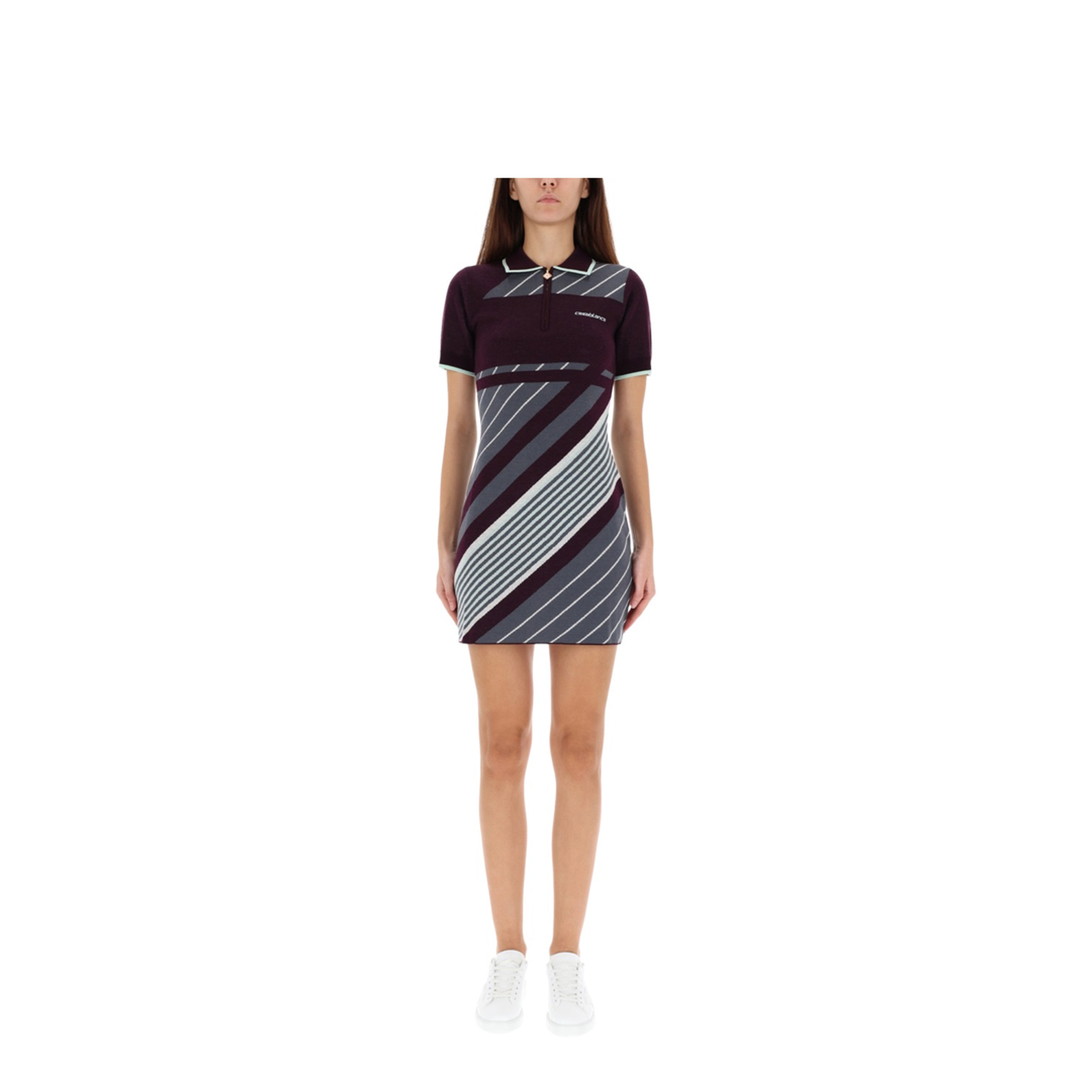 Diagonal Tennis Polo Dress - Image 1