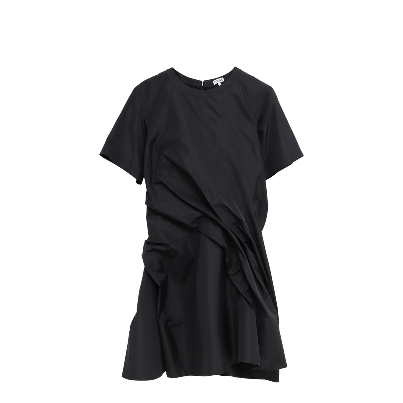Draped Dress in Silk Black - Image 1
