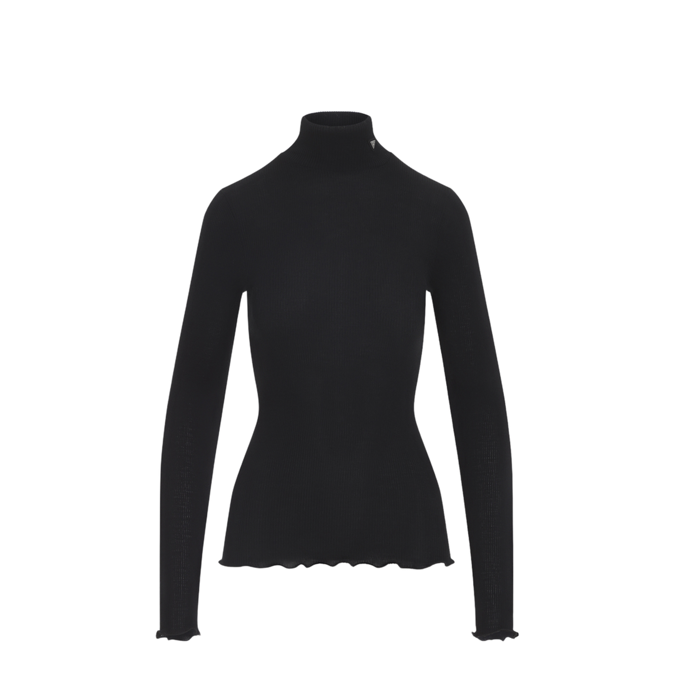 Ribbed Knit Turtleneck Top - Image 1