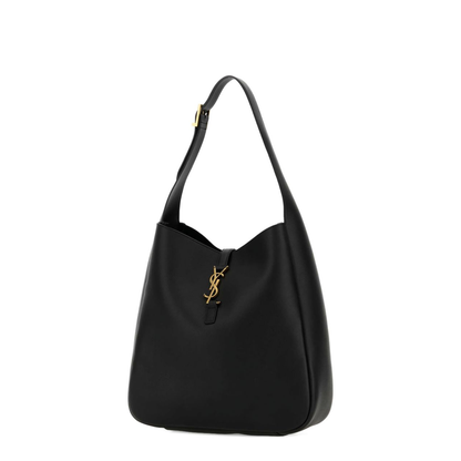 Le 5 À 7 Supple Large Grained Calfskin Shoulder Bag - Black - Image 3