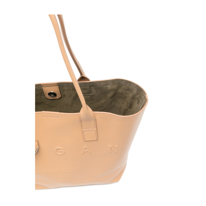 Address Small Calf Leather Tote - Beige - Image 5