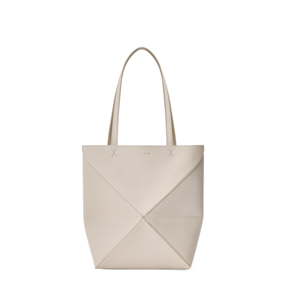 Medium Puzzle Fold Tote in Soft Grained Calfskin Grey - Image 1