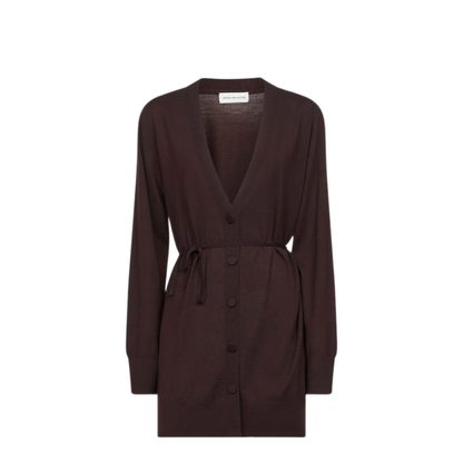 Tibati Long Cardigan With Thin Belt - Image 1