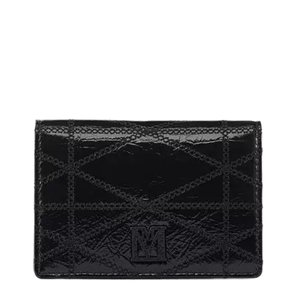 Travia Quilted Card Wallet in Crushed Leather - Image 1