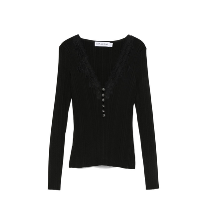 V-Neck Sweater In Black - Image 1