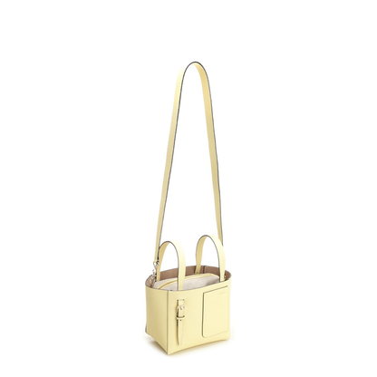 Micro Bucket Leather Shoulder Bag - Yellow - Image 4
